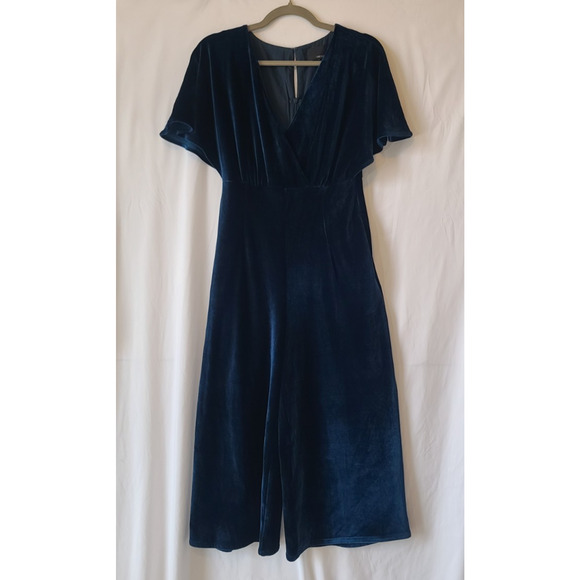 Anthropologie Greylin Womens Luna Dark Blue Velvet Jumpsuit Small - Picture 4 of 8